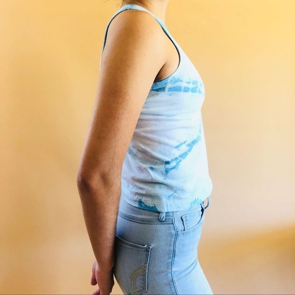 Custom blue tiedye tee | xs/s - Picture 2 of 3